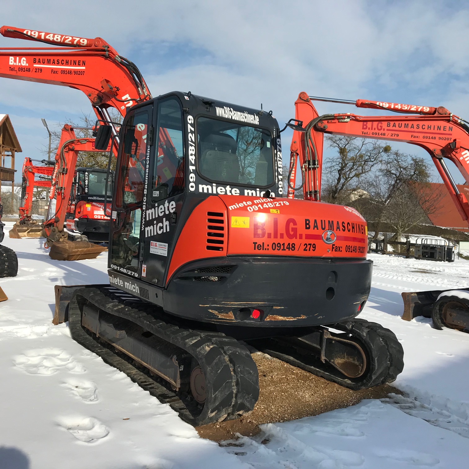 BIG Baumaschinen Kubota Minibagger KX 080 3 Maschinen